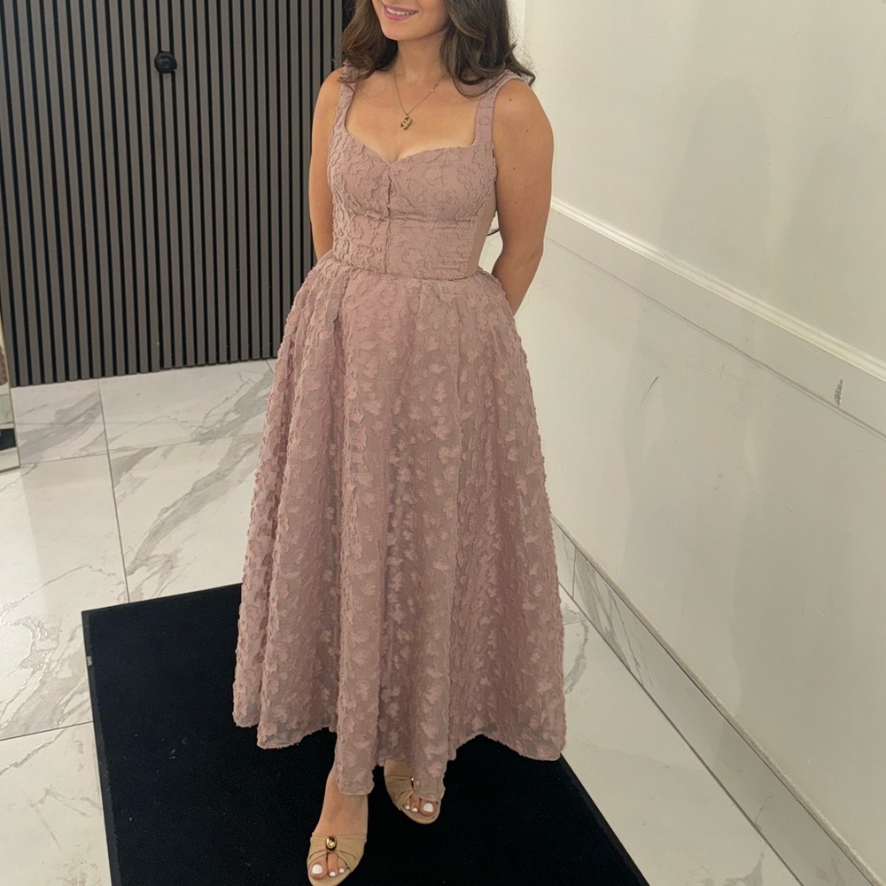 House of CB Lovely Floral Jacquard Midi Dress (S)
